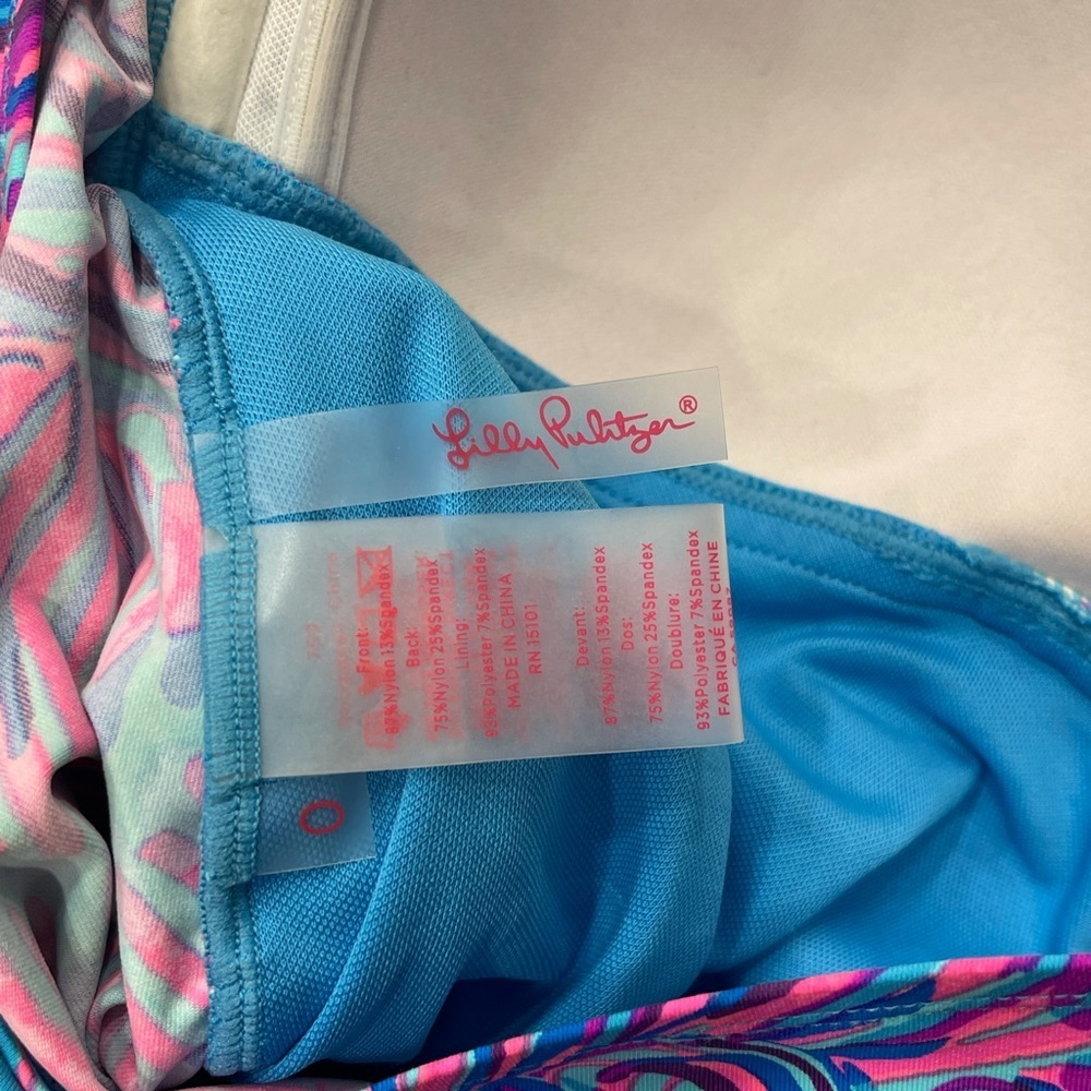 Lilly Pulitzer Albee Halter Tankini Top Turquoise Oasis Size 0 - Picture 5 of 9